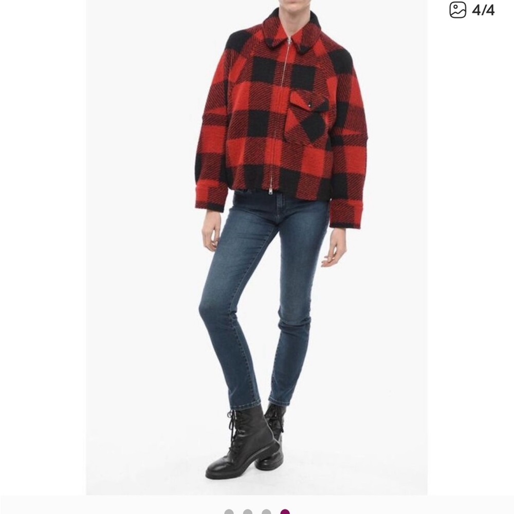 Woolrich Red and Black Bomber Jacket